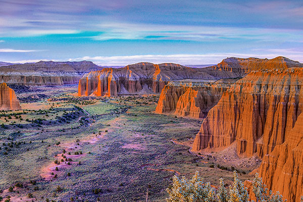 圆顶礁国家公园的大教堂谷