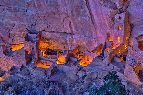 梅萨维德国家公园的方形塔楼