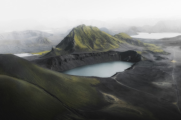冰岛中部高地的湖泊