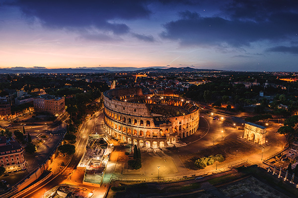 意大利罗马斗兽场鸟瞰图
