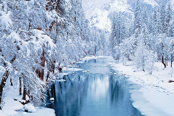 默塞德河冰封的倒影