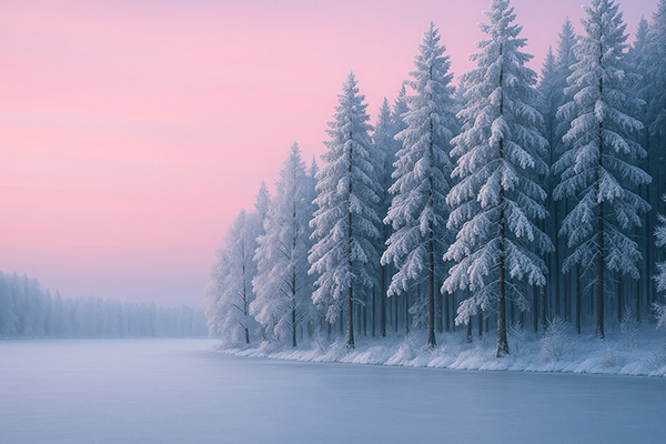 宁静的冬季森林景色